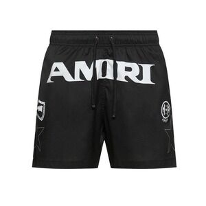 AMIRI Men's Sport Swim Trunks Black White Logo Size L Luxury Streetwear